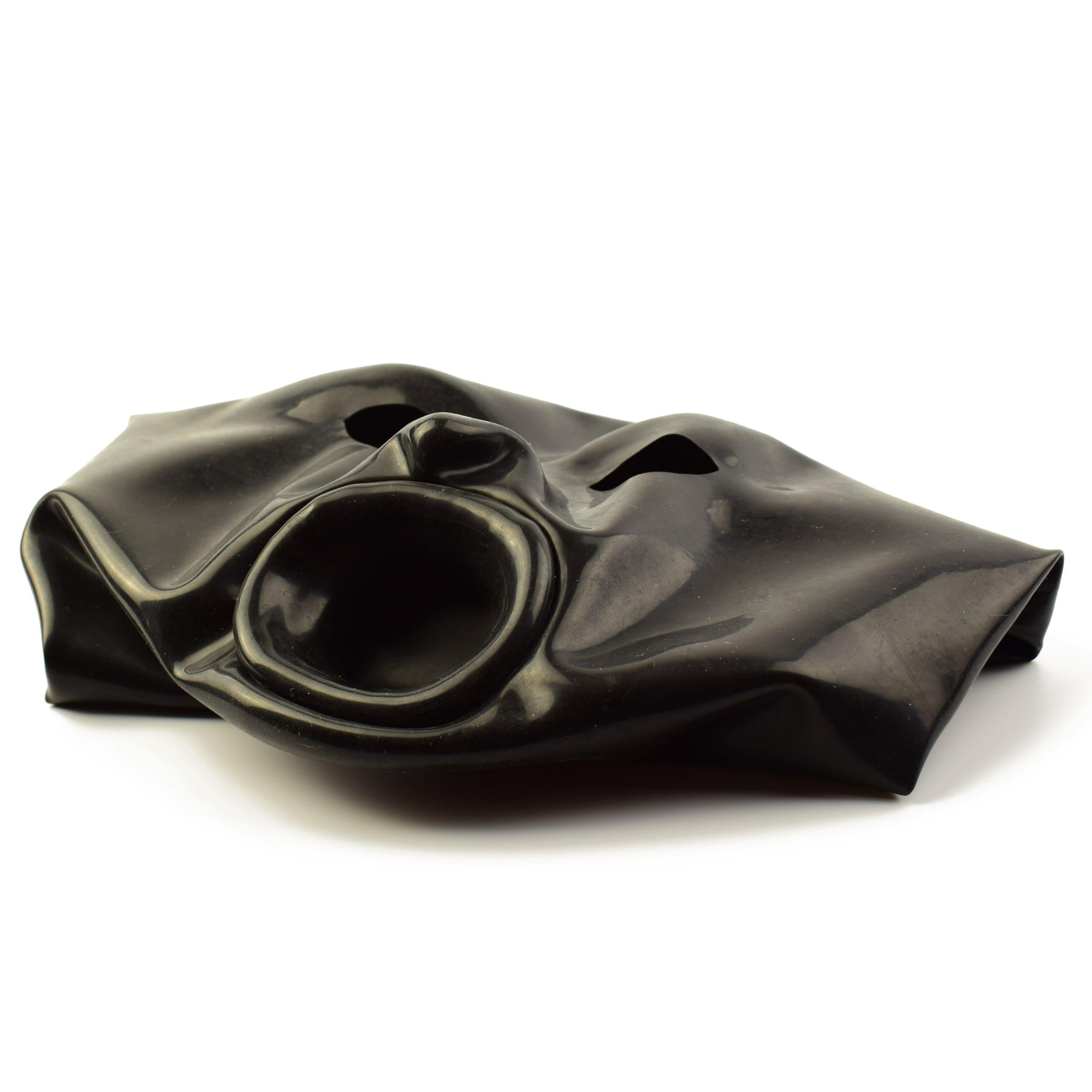 Rubberfashion Latex Maske Lippen Mann - Latexmaske anatomisch - Mund und Augen offen für Herren